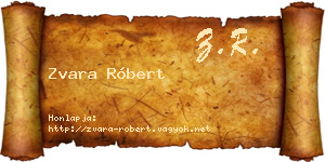 Zvara Róbert névjegykártya